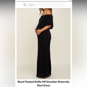Black Off Shoulder Maternity Maxi Dress